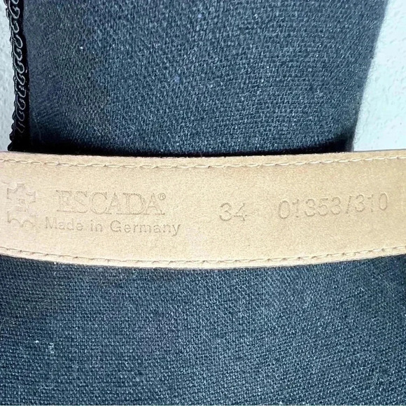 ESCADA Women’s Vintage Navy Blue Silver Buckle Belt Size 2 - Picture 9 of 16